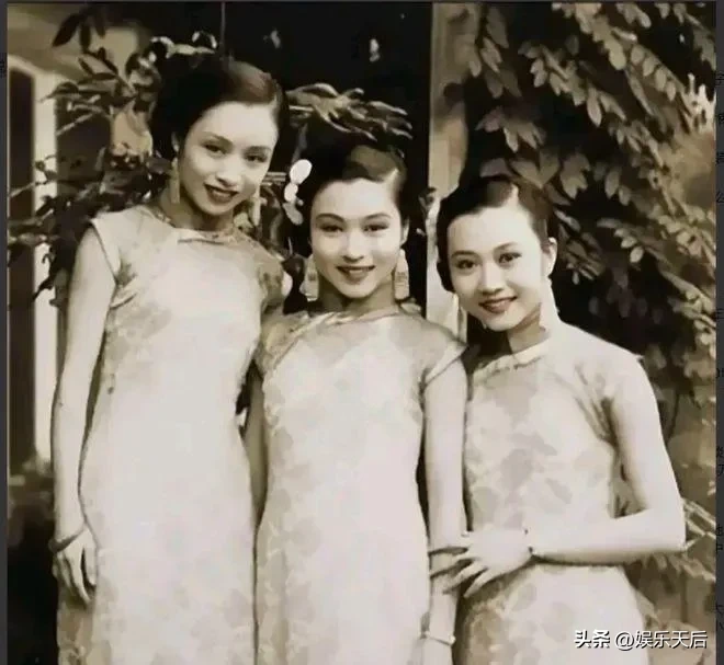 1937年拍摄的照片，著名的梁氏三姐妹，她们端庄秀美，气质优雅。