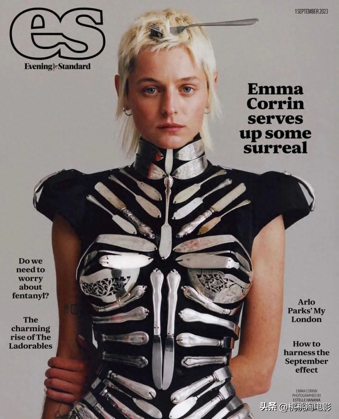 英国女星艾玛·科林全新杂志大片，个性大胆无惧挑战怪异造型