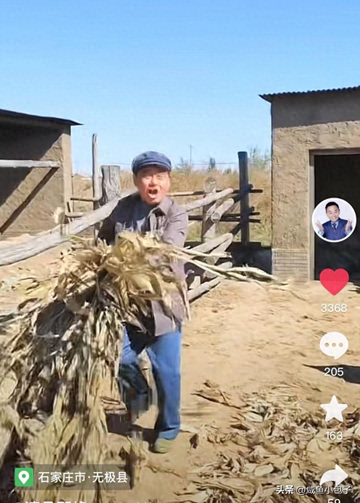 52岁演员邵峰河北农村生活，泥土地喂牲口没架子，走路踉跄好朴素