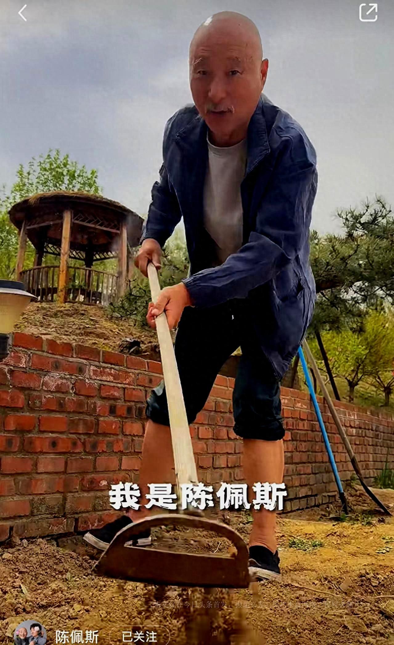 传言69岁陈佩斯在北京坐拥多亩良田父子情深一同耕田，享受生活